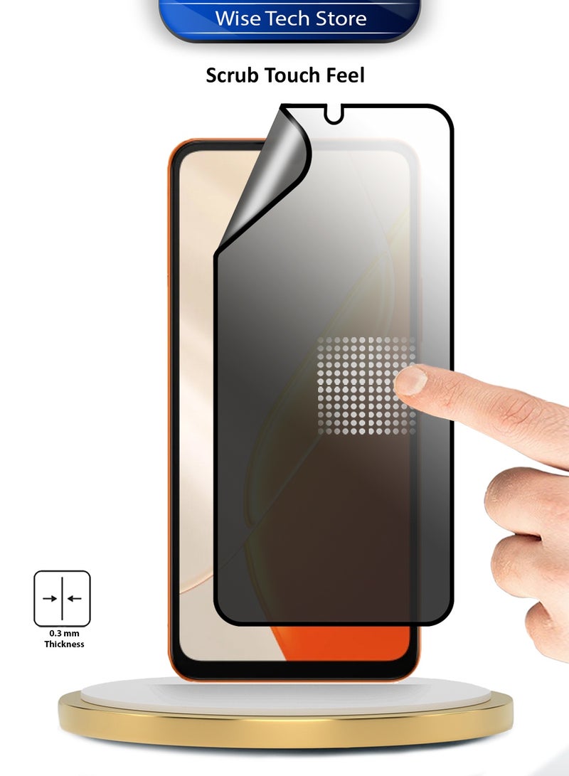 دبليو تيك itel A200 / itel A200+ 4G 2026 واقي شاشة نانو سيراميك ممتاز للخصوصية مع غراء كامل وتغطية كاملة - غير لامع ومرن (MSCNMP) - شفاف/أسود - Image 4